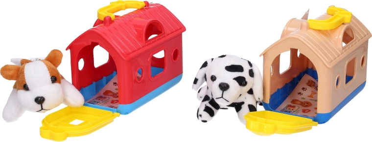 Knuffeldier in draagmand 15 cm - 1 stuk