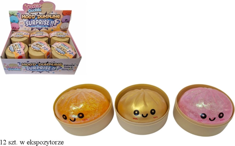 Anti-stress knijpspeeltje dumpling met bolletjes en glitters
