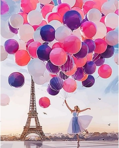 Schilderen op nummer op frame 40 × 50 cm – ballonboeket