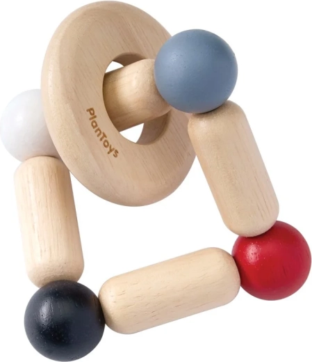 PlanToys contrasterende rammelaar vierkant