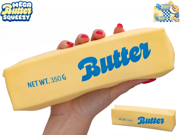 Mega squeeze stretch-boterblok XL antistress knijp-speeltje - 1 stuk