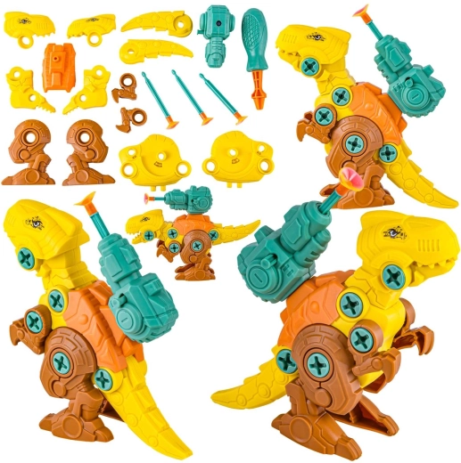 Bouwen en schroeven van 3 dinosaurussen