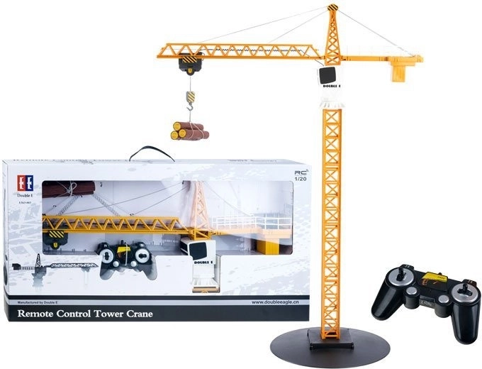Op afstand bestuurbare torenkraan Double E 1:20 met 360° rotatie en 2,4 GHz afstandsbediening