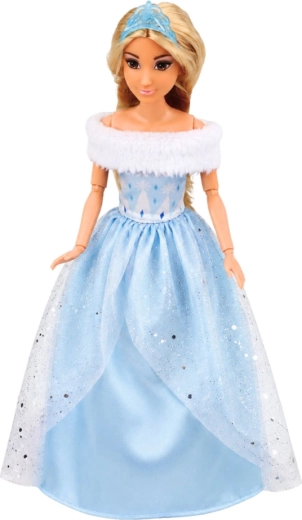 Prinses in blauwe glinsterende jurk