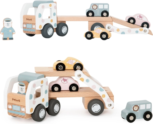 Autotransporter met twee verdiepingen en laadklep
