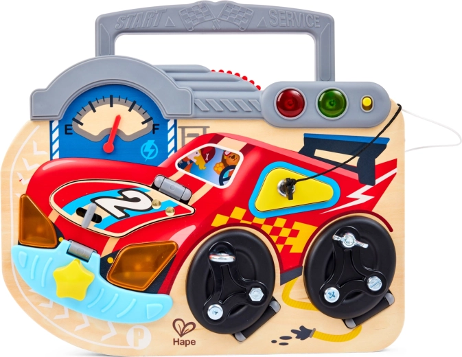 Interactieve houten speelplank Kleine Racer