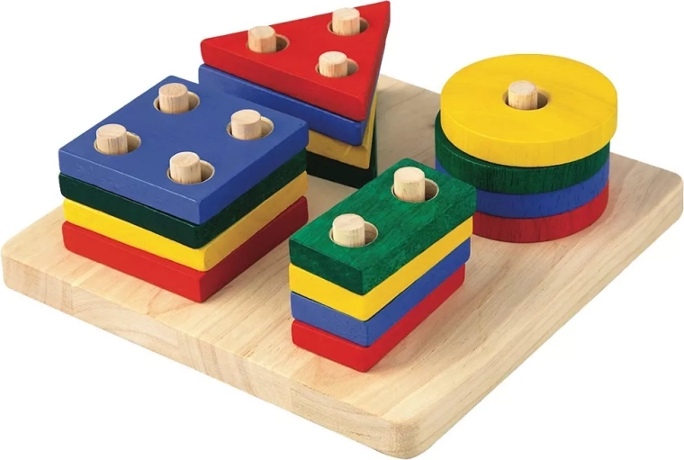 Houten stapelbord met geometrische vormen PlanToys