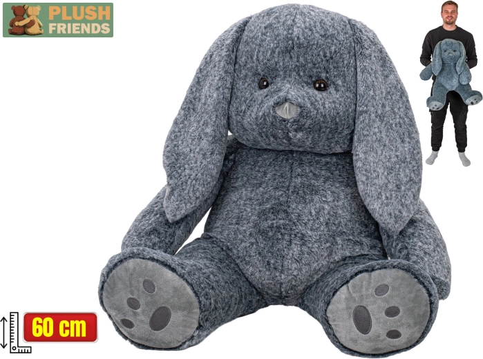 Pluchen konijn zittend 60 cm grijs Plush Friends