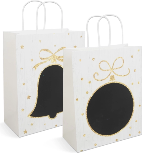 Kerstcadeautas voor een fles van kraftpapier - 1 stuk