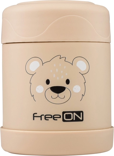 FreeON roestvrijstalen thermosbeker voor voeding 350 ml beige