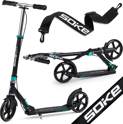 Soke City zwart-turquoise stadsstep