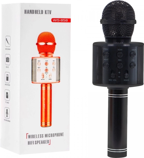 Karaoke microfoon met luidspreker – zwart