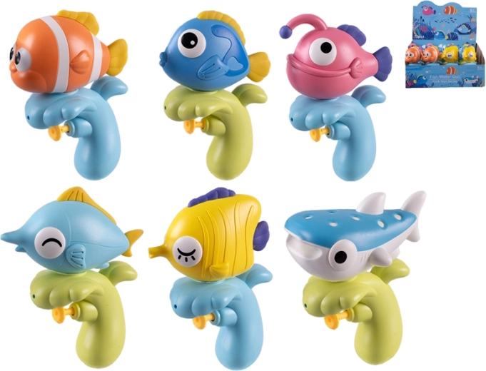 Waterpistool in de vorm van een vis 15 cm