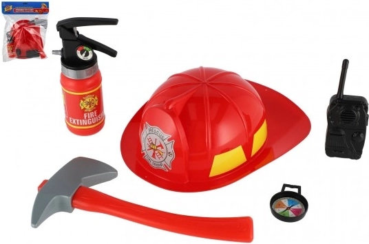Brandweer speelset voor kinderen met helm en accessoires
