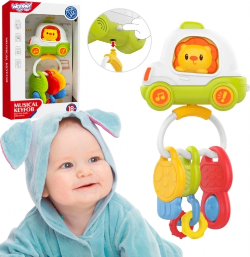 Woopie interactief autootje met sleutels en rammelaar voor baby’s
