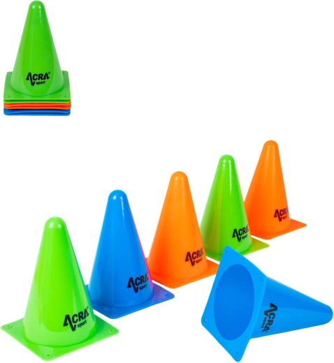 ACRA gekleurde trainingshoedjes 18 cm - 6 stuks