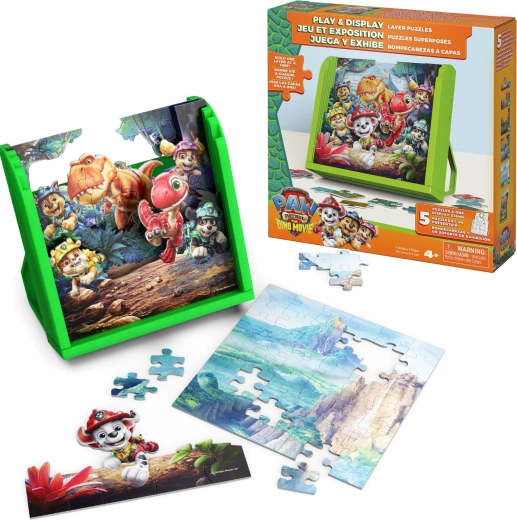 3D-puzzel Paw Patrol en dinosaurussen met standaard