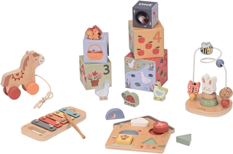 Lelin houten educatieve speelgoedset 5-in-1 Speel en leer