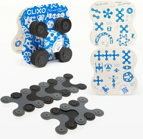 Clixo designer zwart & grijs – magnetische bouwset 9 st.