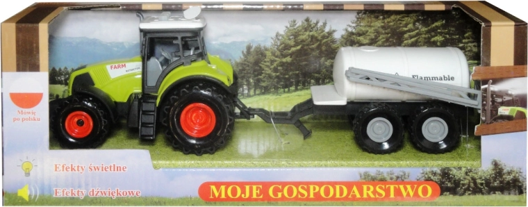 Tractor met aanhanger met Poolse geluidsmodule