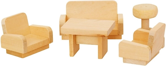 MaDe houten meubelset voor poppen – woonkamer