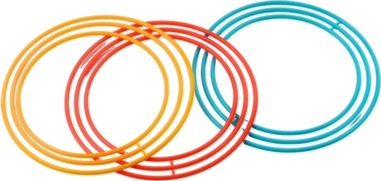 Gekleurde ringen in drie maten