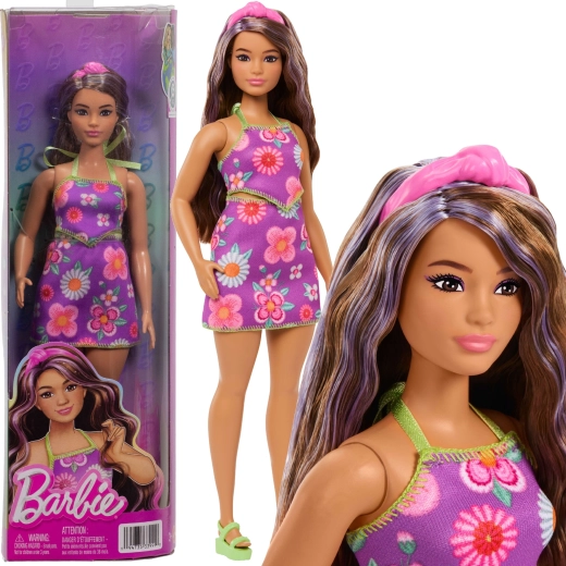 Barbie Fashionistas-pop in bloemenjurk