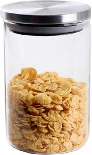 Glazen pot met roestvrijstalen deksel TORO 800 ml van borosilicaatglas