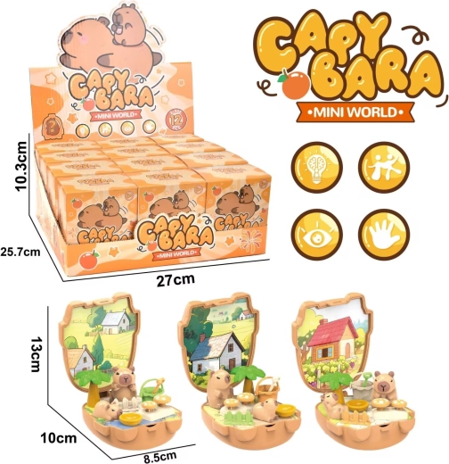 Capibara-figuurtje in doosje – set 10 cm