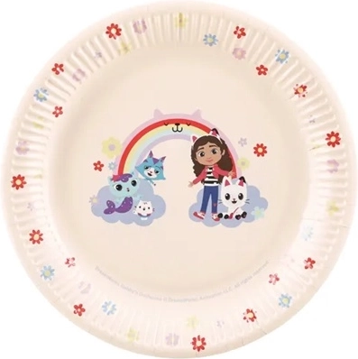 Papieren bordjes Gabby's Poppenhuis mix 23 cm (6 stuks)