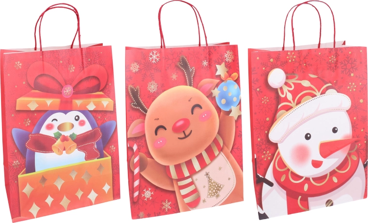 Kerstcadeautas L 30 × 42 × 12 cm - 1 stuk
