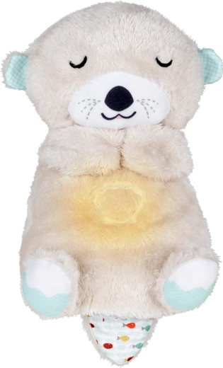 Pluchen ademend speelgoed met muziek Chipolino Otter Biscuit