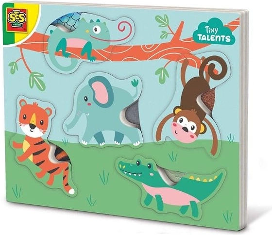 SES houten voel-/tastpuzzel met dieren