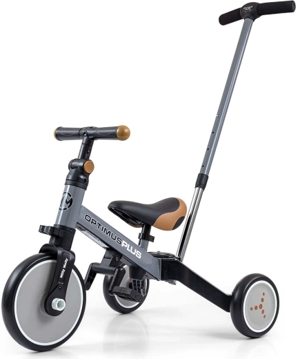 Milly Mally kinderfiets 4-in-1 Optimus Plus grijs