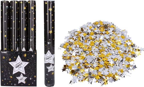 Afvuurbare partyconfetti Sterren 50 cm