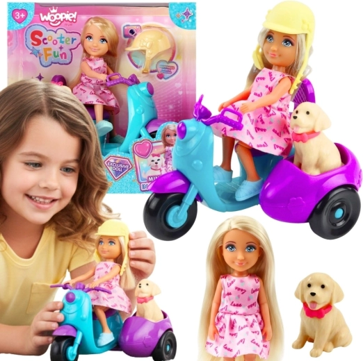 Woopie Royal pop Ankiki met scooter en hondje