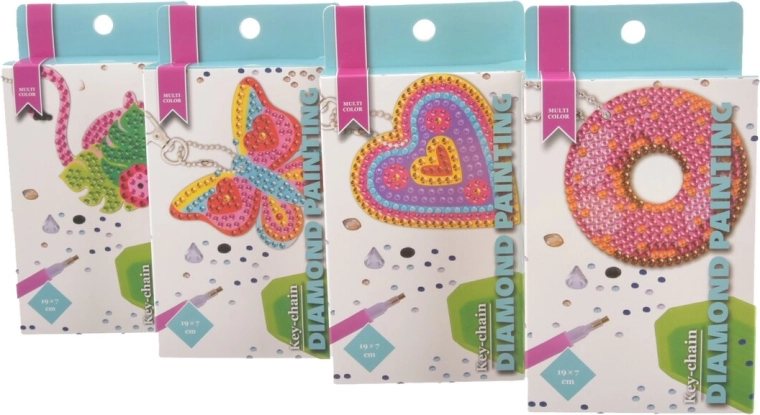 Creatieve diamond painting-set – sleutelhangers (4 motieven)