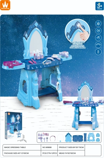 Kinderen ijskasteel kaptafel met accessoires