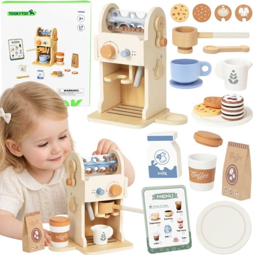 Tooky Toy houten koffiezetapparaat voor kinderen – barista set