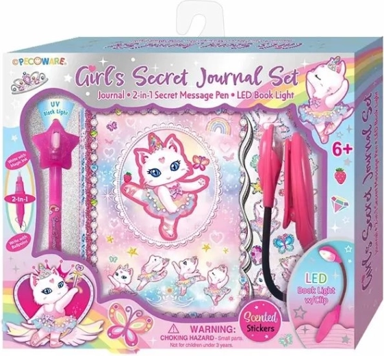 PECOWARE dagboek met lampje, balletkat