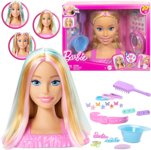 Barbie Deluxe stylinghoofd met blond haar en accessoires