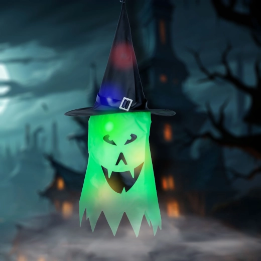 Halloween hangende leddecoratie geest groen