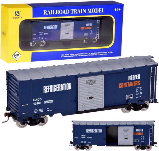 Model koelgoederenwagen H0 1:87 met kast en schuifdeuren