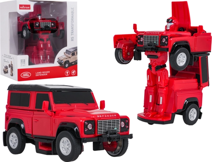 Transformerende auto en robot 2-in-1 Land Rover Defender RASTAR rood