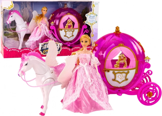 Magische set met paardenkoets en prinses