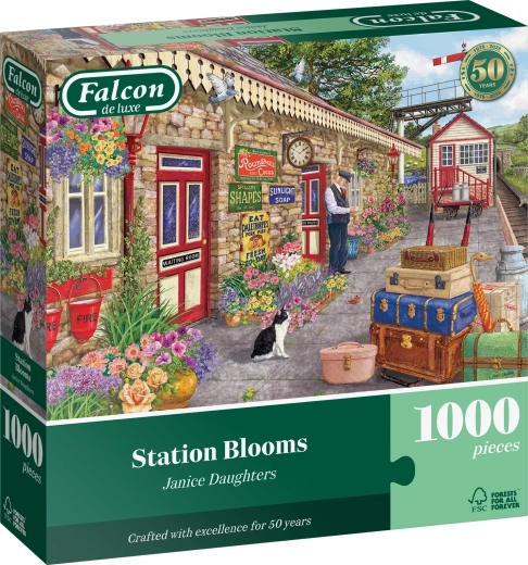Falcon puzzel Bloemen op het treinstation 1000 stukjes