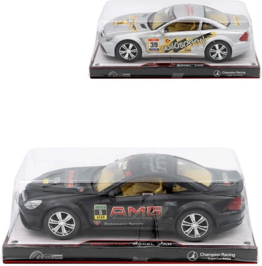 Sportieve raceauto met frictiemotor 25 cm in blister - 1 stuk
