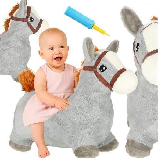 Rubberen springpaardje voor kinderen met pompje