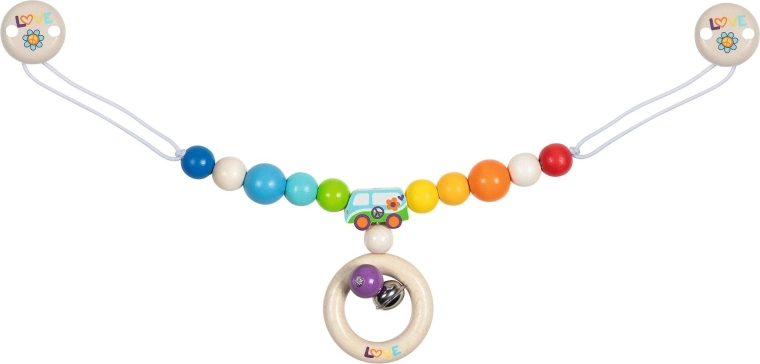 Wagenketting regenboog met busje en clips - 1 stuk