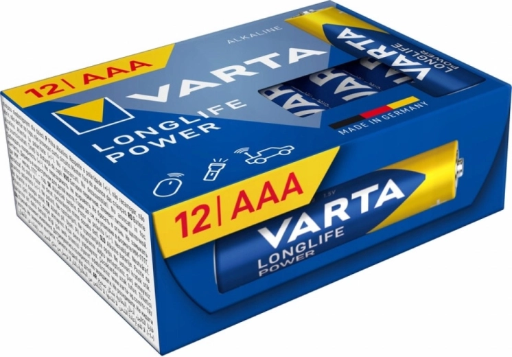 Alkalinebatterijen AAA VARTA Longlife Power, 12 stuks